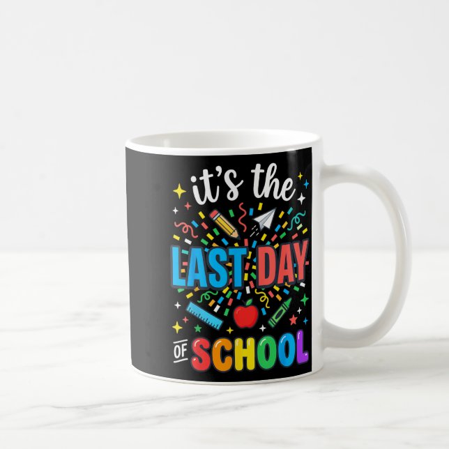 Happy Funny Retro Teacher Student Summer Last Day Coffee Mug (Right)