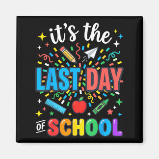 Happy Funny Retro Teacher Student Summer Last Day Magnet