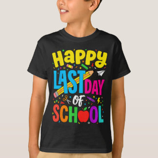 Happy Funny Retro Teacher Student Summer Last Day T-Shirt