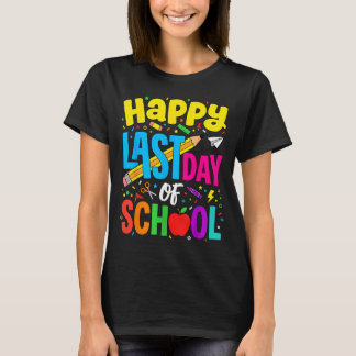 Happy Funny Retro Teacher Student Summer Last Day T-Shirt