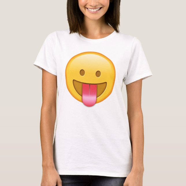 Happy, funny tongue out emoji T-shirt (Front)