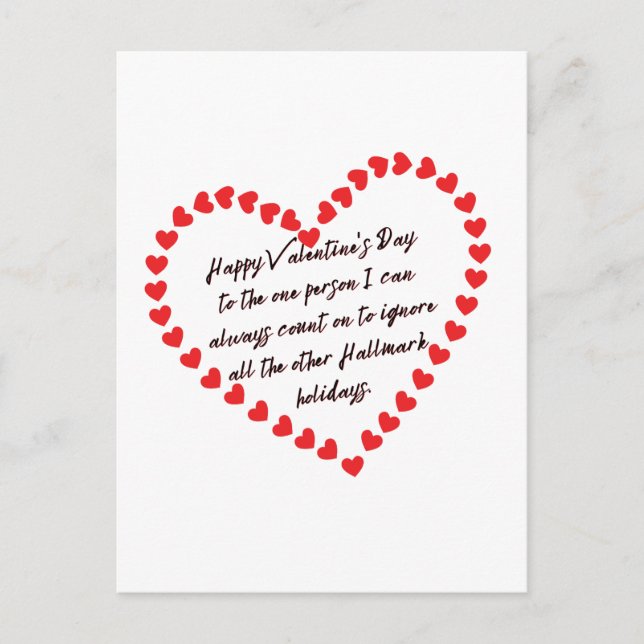 Happy Funny Valentines Day gift quotes message dyi Postcard (Front)