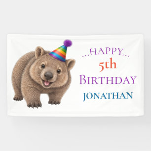 Happy funny Wombat Birthday Party Banner
