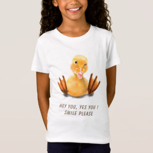 Happy Funny Yellow Duck Playful Wink - Add Text T-Shirt