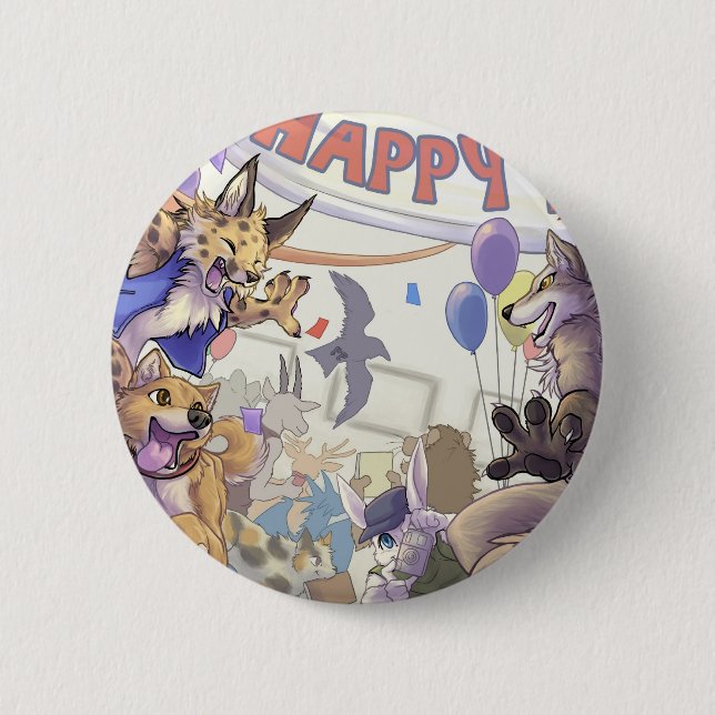 Happy furry con Button (Front)