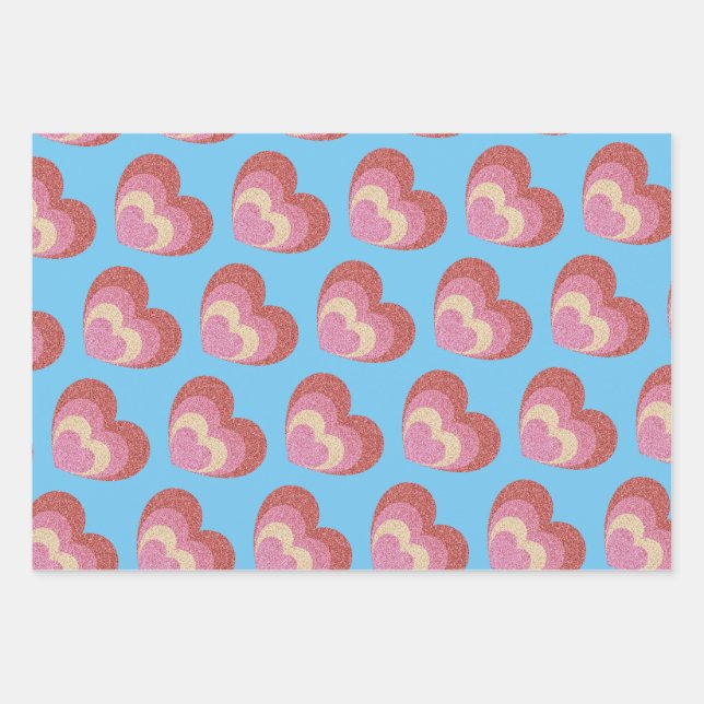 Happy Galantines And Valentines Day Wrapping Paper Sheets (Front)