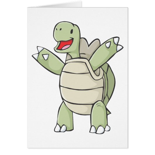 Happy Galapagos Tortoise Cartoon Cards (Front)