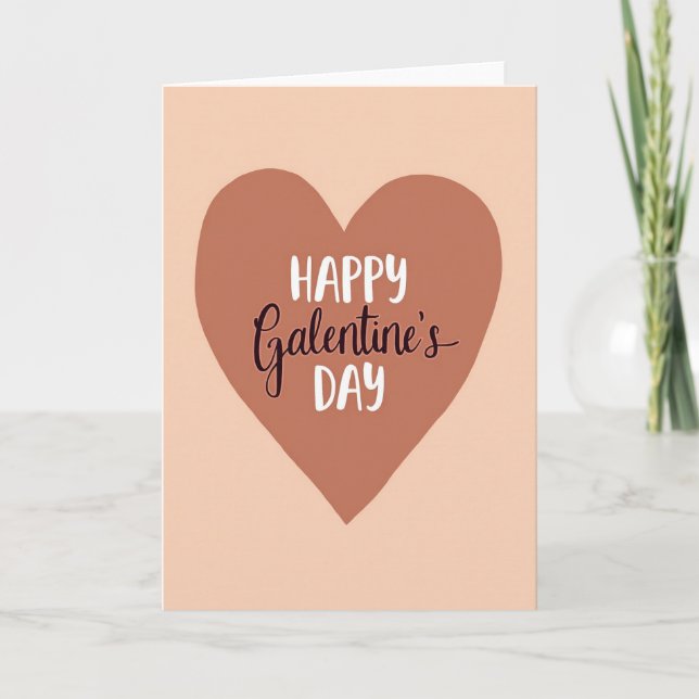 Happy Galentine Day Heart Card (Front)