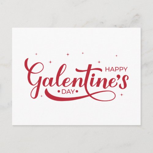 Happy Galentines Day calligraphy lettering Postcard