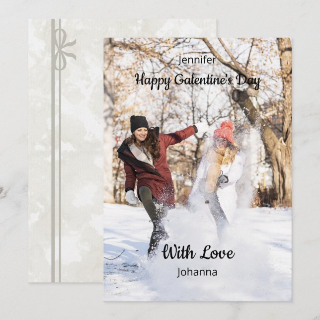Happy Galentine’s Day Custom Photo - Best Friends Card (Front/Back)
