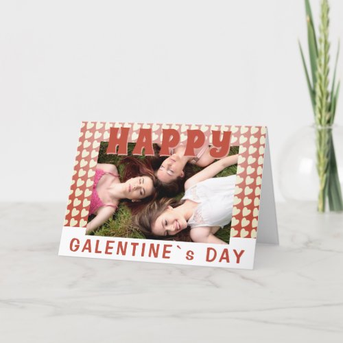 Happy Galentines Day Heart Photo Friend Holiday Card