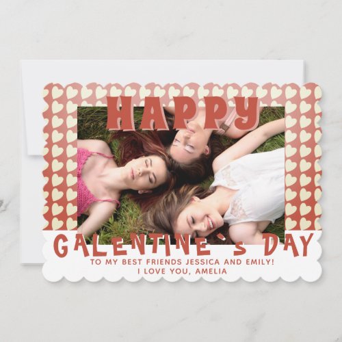 Happy Galentines Day Heart Photo Friend  Holiday Card