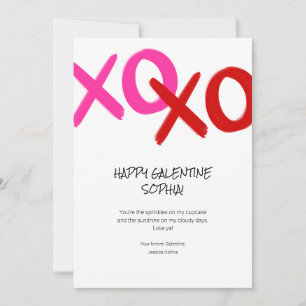 Happy Galentine XOXO Hugs and Kisses Best Friends Holiday Card