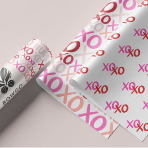 Happy Galentine XOXO Hugs and Kisses Pink Gal Pal Wrapping Paper Sheets