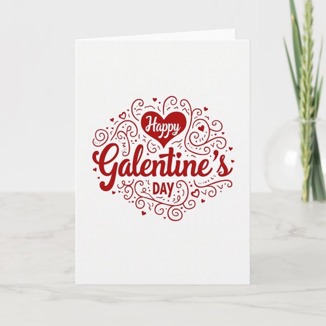 Happy Galentines Bestie Matte Card (Front)