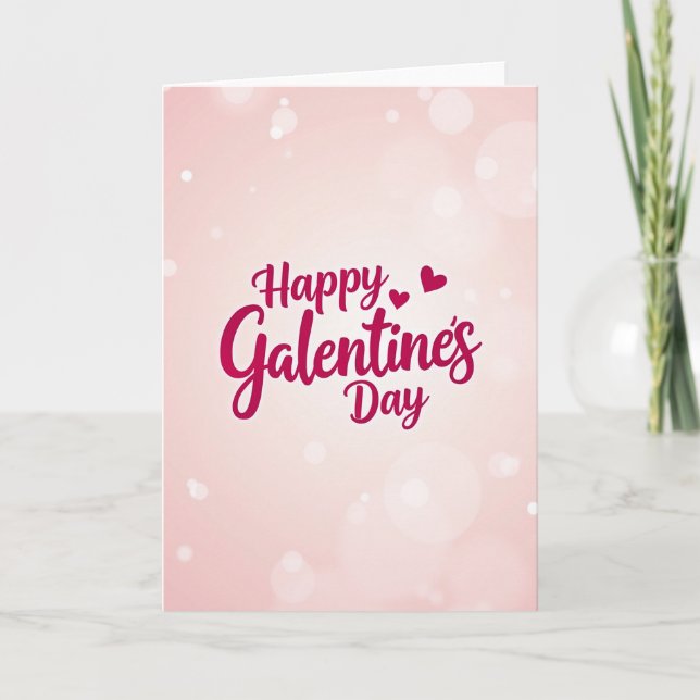 Happy Galentines Bokeh Card (Front)