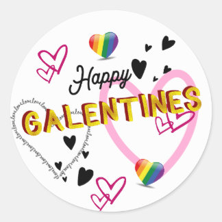 Happy Galentines Classic Round Sticker
