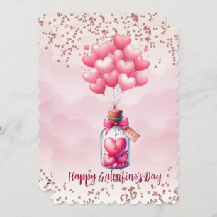 Happy Galentine's Day Balloons Holiday Card