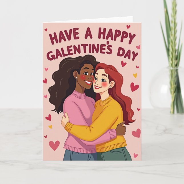 Happy Galentines Day Best Friends Card (Front)