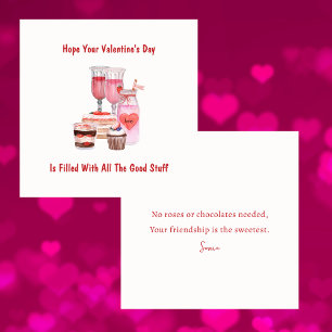 Happy Galentine's Day Cute Girly Valentines Note Card