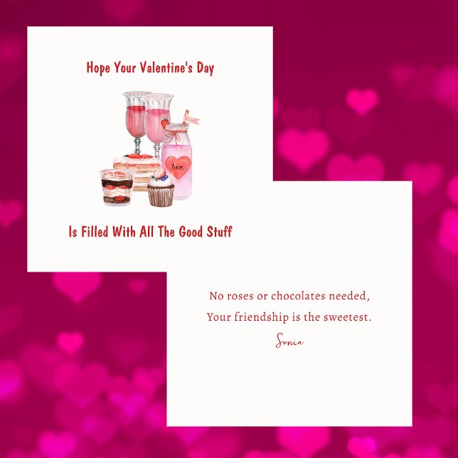 Happy Galentine's Day Cute Girly Valentines Note Card (Creator Uploaded)