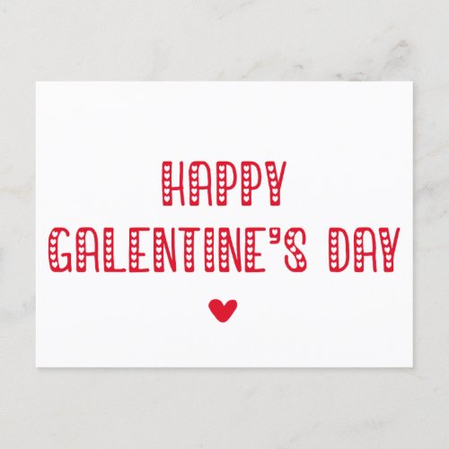 Happy Galentines Day Cute Typography Friends Postcard