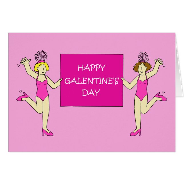 Happy Galentine's Day February 13th Cards (Front Horizontal)