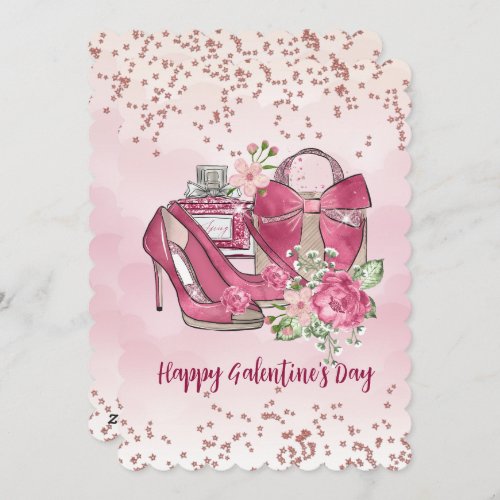 Happy Galentines Day Feminine Designs Holiday Card