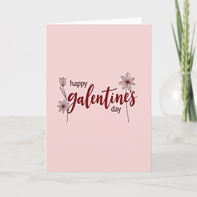 Happy Galentines Day Floral Card (Front)