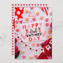 Happy Galentine's Day Food & Spirits Party Invite