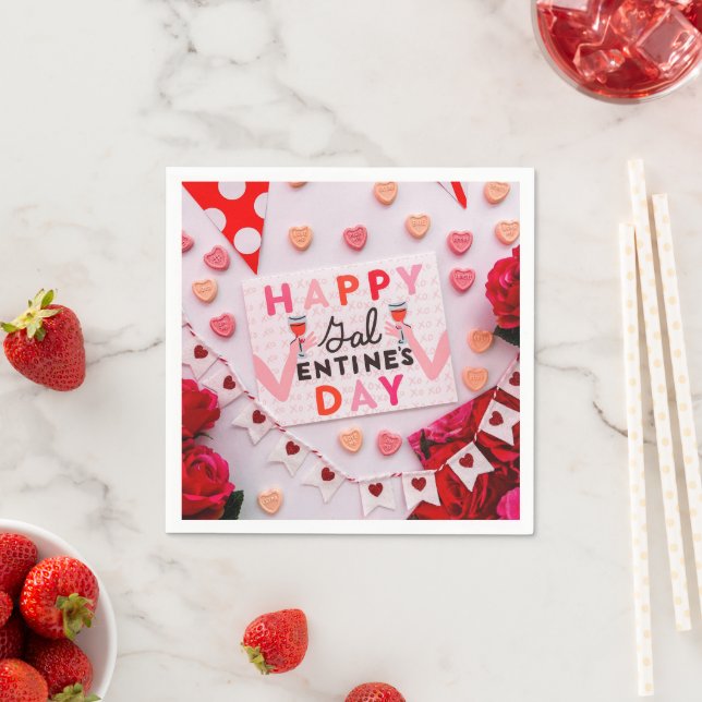 Happy Galentine's Day Food & Spirits Party Napkins (Insitu)
