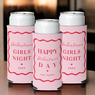 Happy Galentine's Day Girl's Night Gift Favor Seltzer Can Cooler