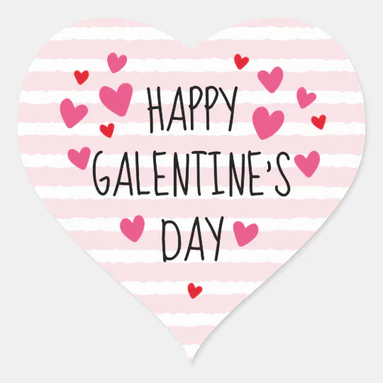 Happy Galentine's Day Heart Stickers