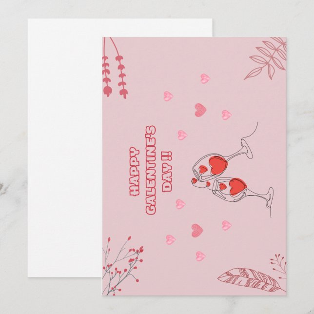 Happy galentine's day holiday card (Front/Back)