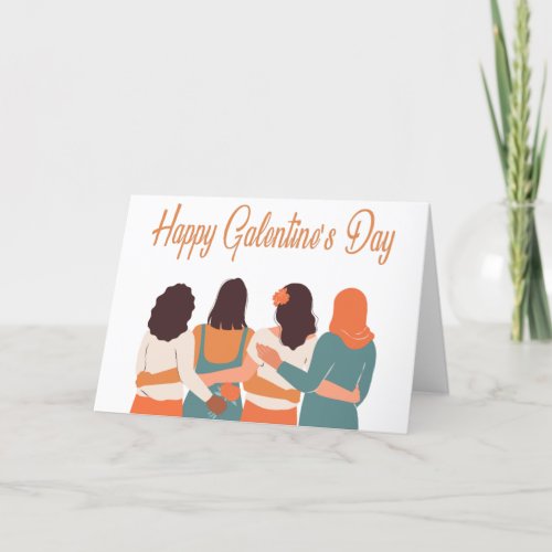 happy galentines day holiday card