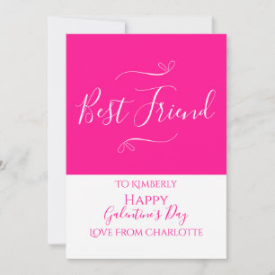 Happy Galentine's Day Hot Pink Holiday Card