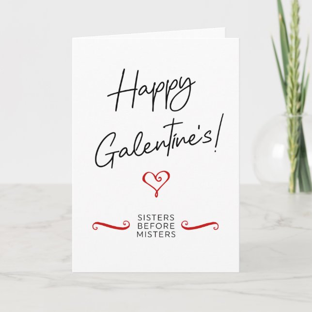 Happy Galentine's Day! Letterpress Thank You Card (Front)