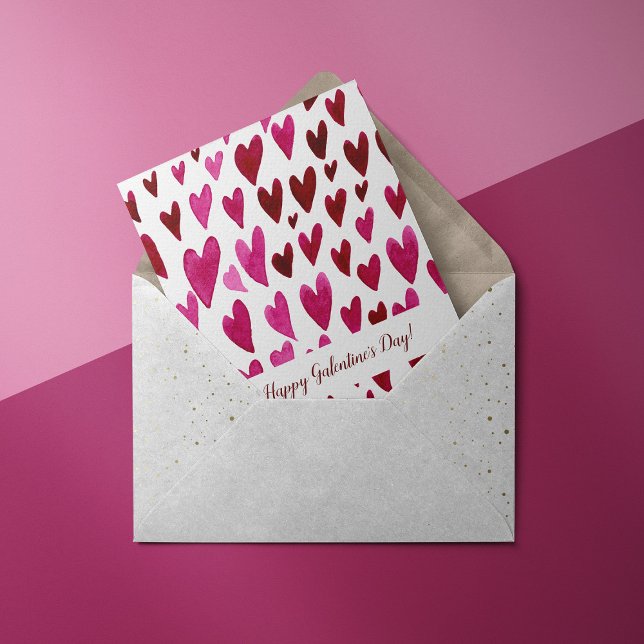 Happy Galentine's day magenta hearts Holiday Card (Creator Uploaded)