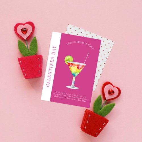 Happy galentines day modern friendship valentines holiday card