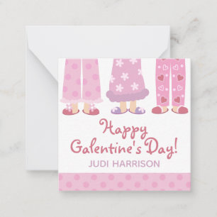Happy Galentine's Day Pajamas Gift Enclosure Cards