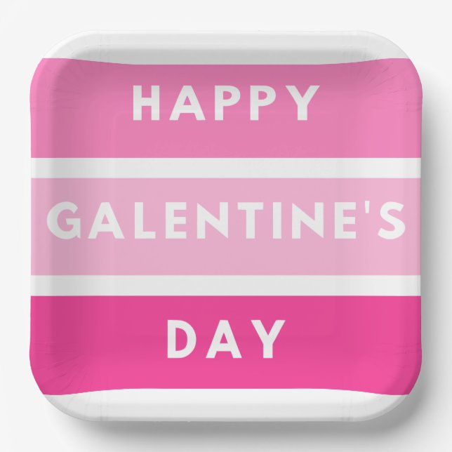 Happy Galentine's Day Paper Plate (Front)