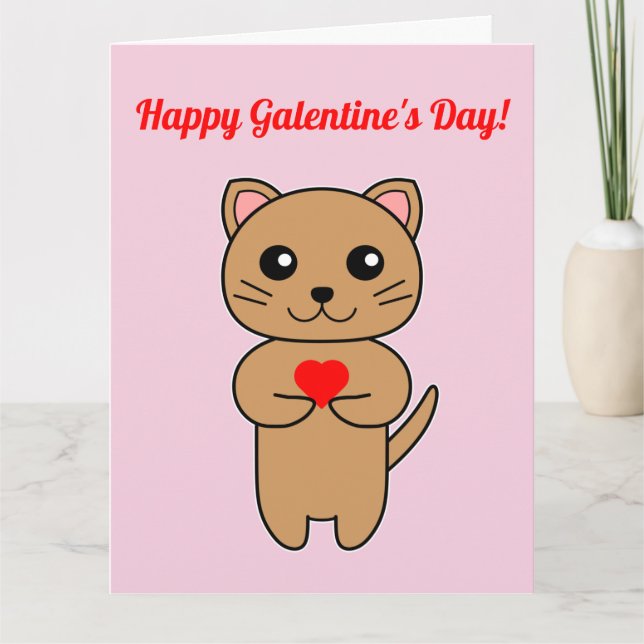 Happy Galentine's Day! - Pink Background Card (Front)