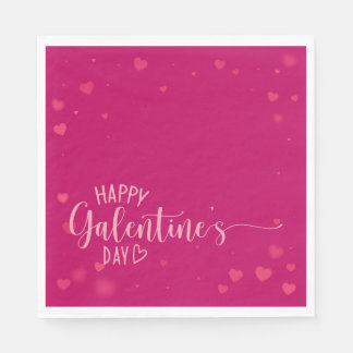 Happy Galentine's Day Pink Red Napkins