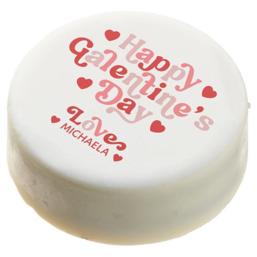 Happy Galentines Day Pink  Red Personalized Chocolate Covered Oreo
