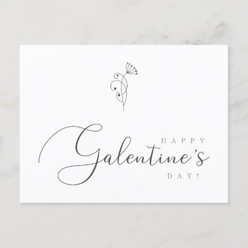 Happy Galentines Day Quote Botanical Postcard