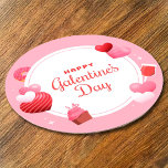 Happy Galentine's Day Red Wine Glass Hearts Round Paper Coaster<br><div class="desc">Happy Galentine's Day red wine glass hearts round paper coaster. You can TRANSFER this DESIGN on other Zazzle products and adjust it to fit most of the Zazzle items. Thank you for choosing our designs and stopping by the Standard Studio Designs.</div>