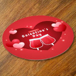 Happy Galentine's Day Red Wine Glasses Hearts Round Paper Coaster<br><div class="desc">Happy Galentine's Day red wine glasses hearts paper coaster. You can TRANSFER this DESIGN on other Zazzle products and adjust it to fit most of the Zazzle items. Thank you for choosing our designs and stopping by the Standard Studio Designs.</div>