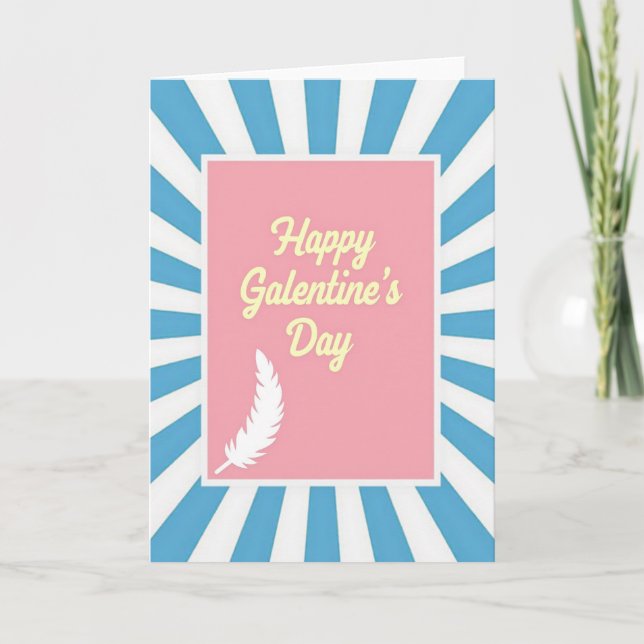 Happy Galentines Day Striped Card (Front)