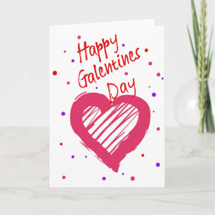 Happy Galentines Day Valentines Heart Card