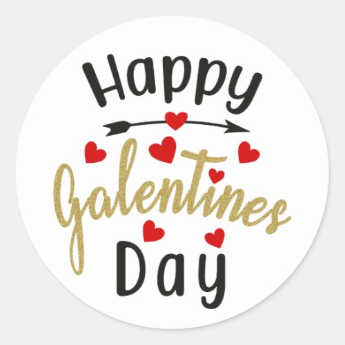 Happy Galentines Day Valentines Love Friendships Classic Round Sticker